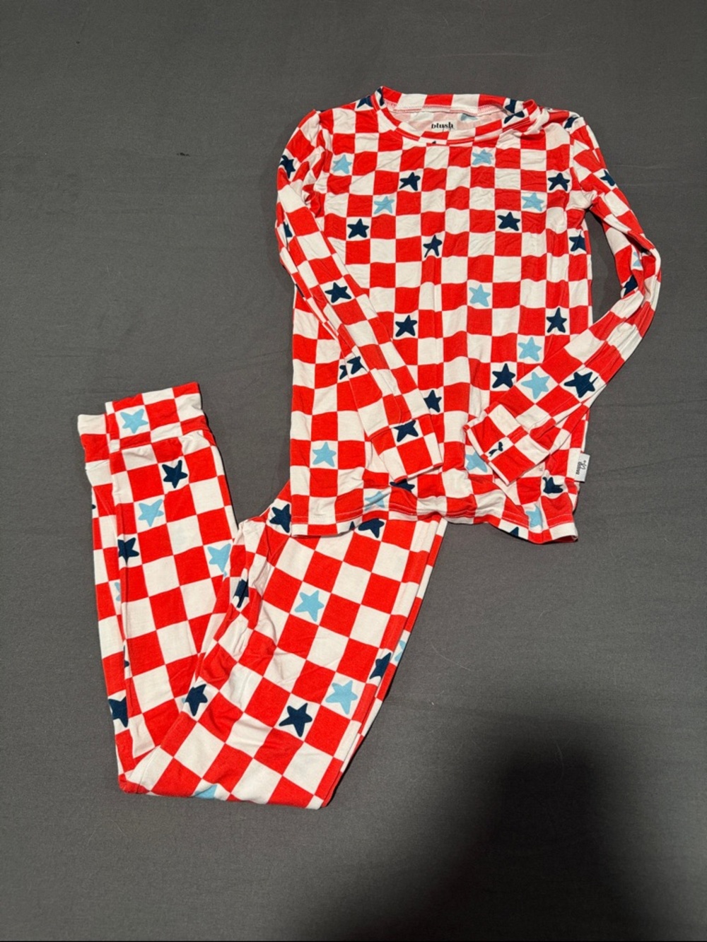 🖤Blush Lotus Star Checker Long Sleeve Pajama Set🖤